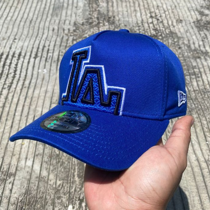 Topi Baseball - LA Biru Bordir Big Logo - Full Tag