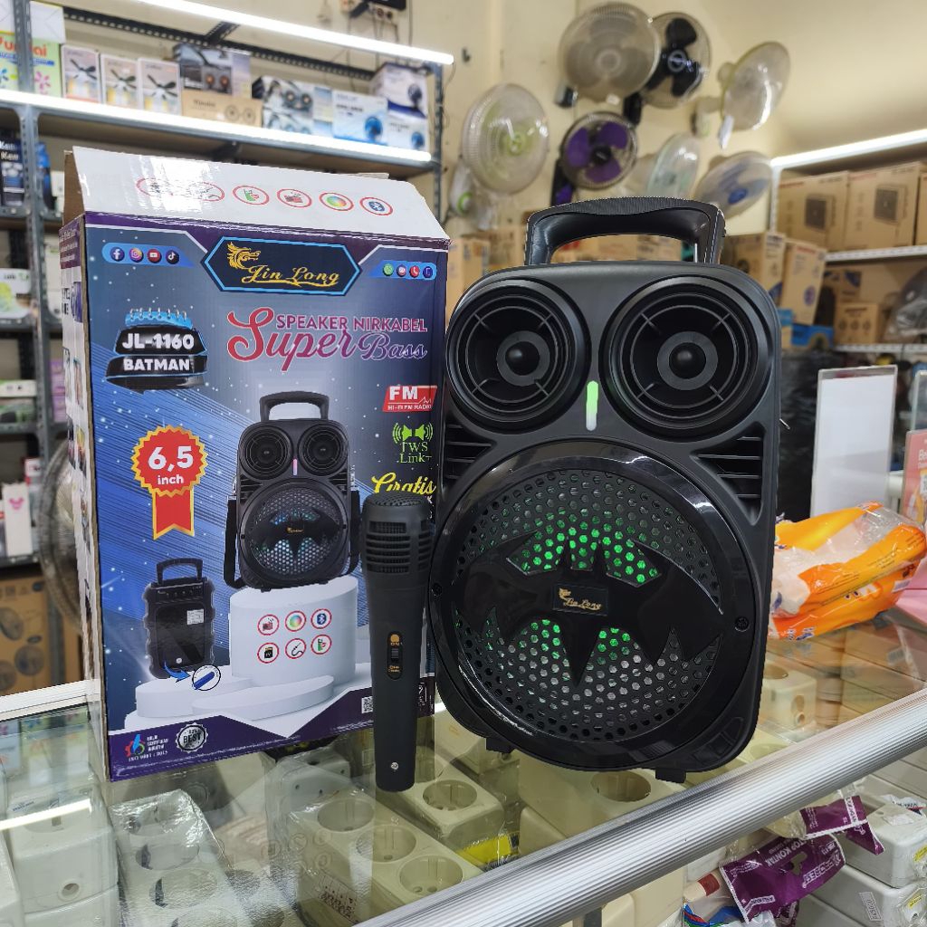 SPEAKER BLUETOOTH NIRKABEL JINLONG JL-1160 6,5 Inch (BATMAN/SUPERMAN)