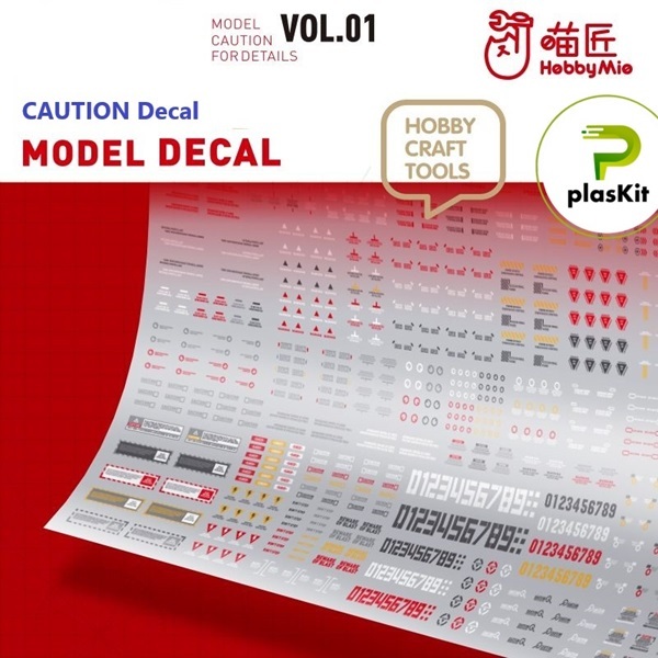 Vol. 1 High Res. Water Slide Decal UV Light Universal Pattern - Gundam Mecha etc. ( PG MG RG HG SD 1