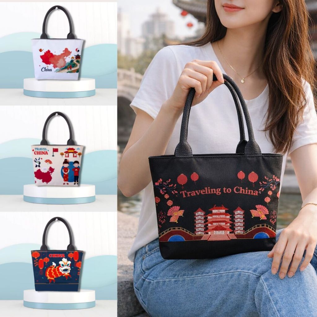 Tas Belanja Souvenir Totebag Tenteng | Tas Hempers Kekinian Oleh Oleh China Lucu Dan Unik