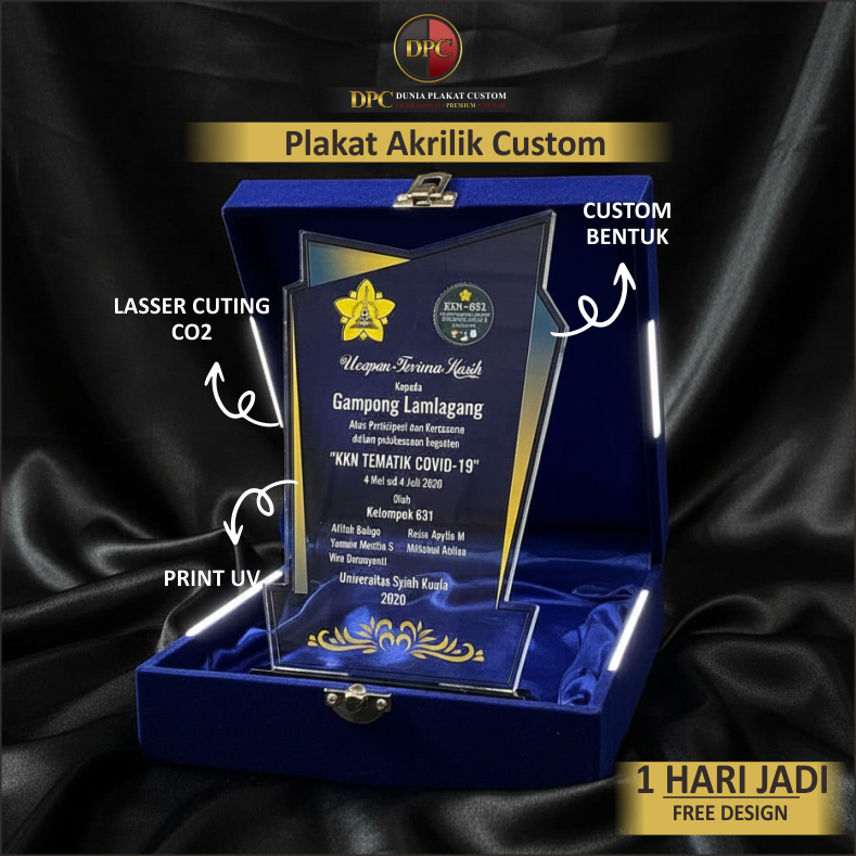 Plakat Akrilik Custom KKN 1 Hari Jadi Free Design Dunia Plakat Cocok Untuk Kenang Kenangan KKN Desa 