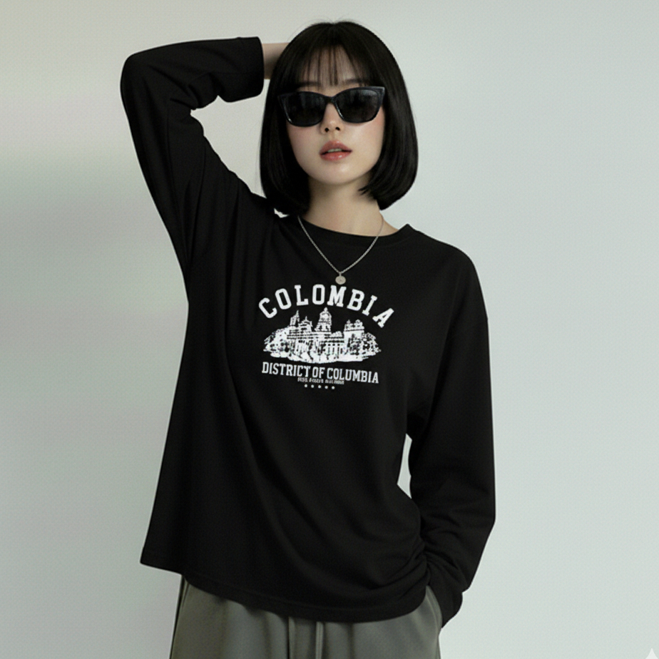 Kaos Oversize Lengan Panjang/Hijab Style Wanita Kekinian