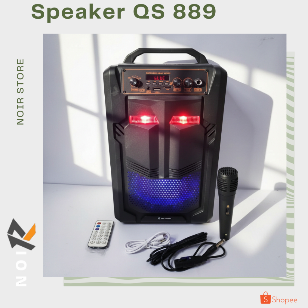 NOIR Speaker Bluetooth QS 889 Free Microphone MKC 8.5 Inch