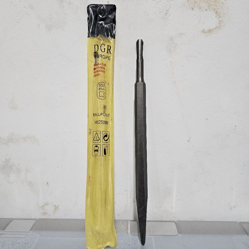 Mata Mesin Bor Pahat / Betel Beton DGR Europe SDS Plus Lancip Point Chisel 14 x 250mm Putra Inti