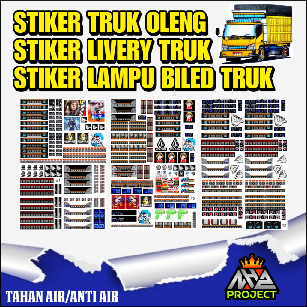 stiker plastik truk oleng stiker lampu biled truk  stiker livery truk