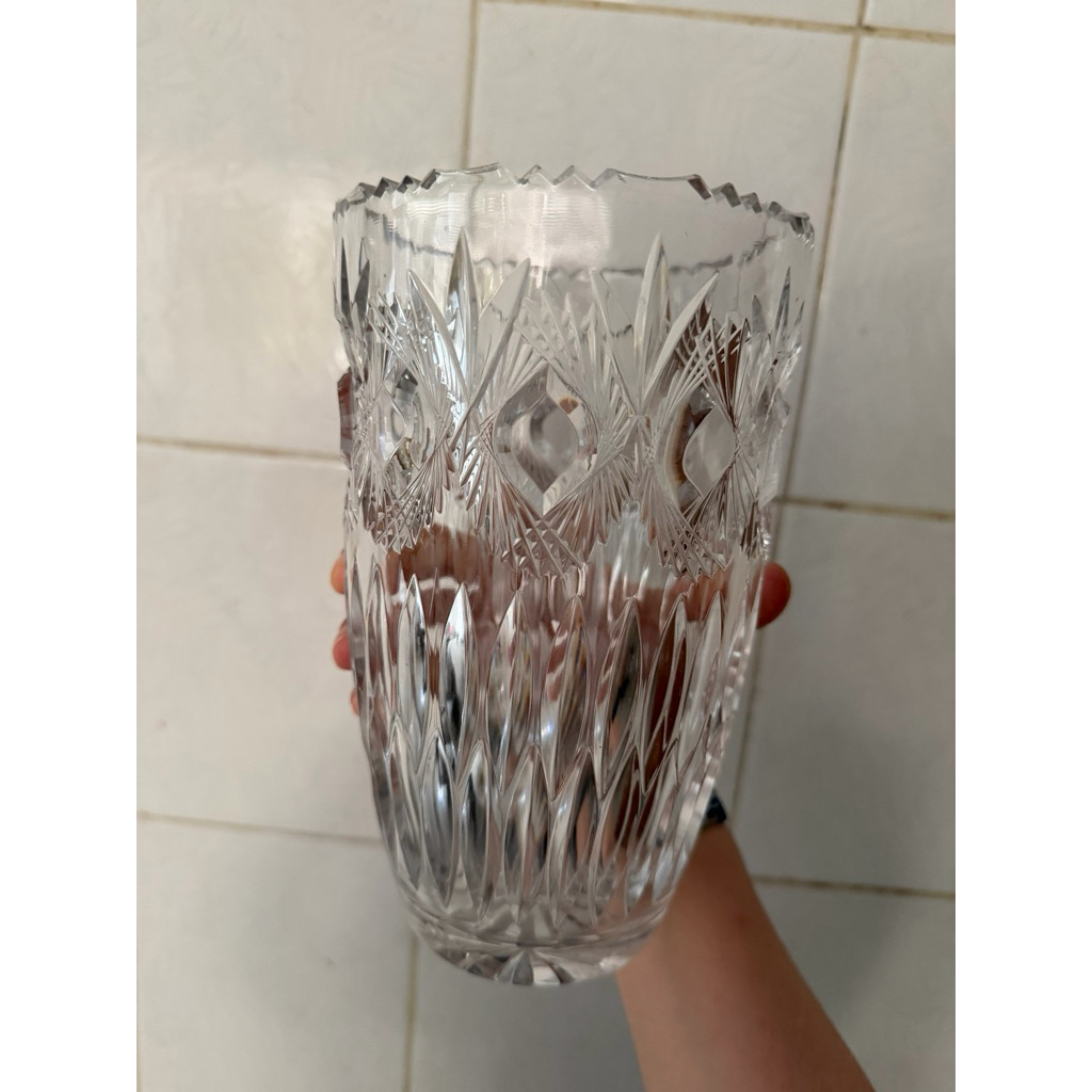 Vas Bunga Kristal Asli - Pajangan Dekorasi Koleksi Hiasan