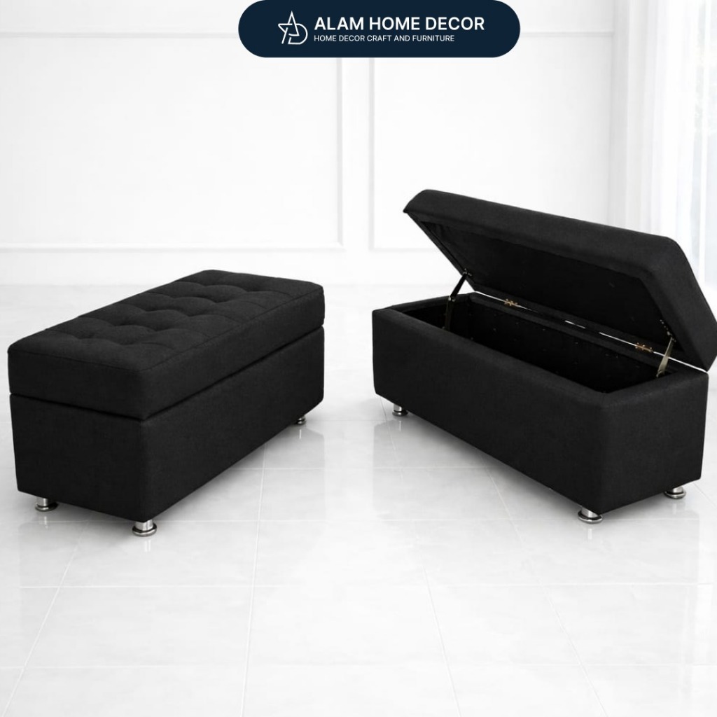 Sofa Bench Storage Panjang Furniture Minimalis Ruang Tamu Ruangan Elegan Fungsional Modern Mewah Ada