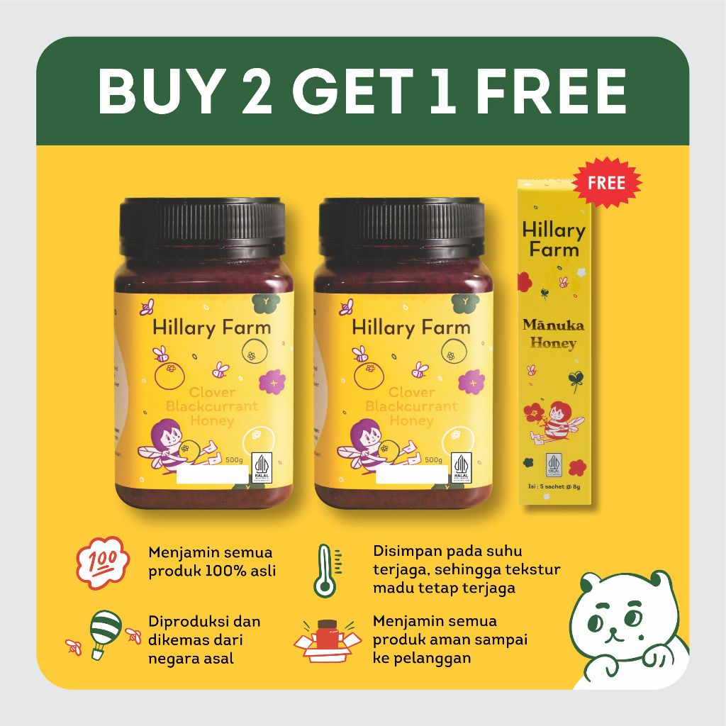 Clover Blackcurrant Honey + Clover Blackcurrant Honey Free Madu