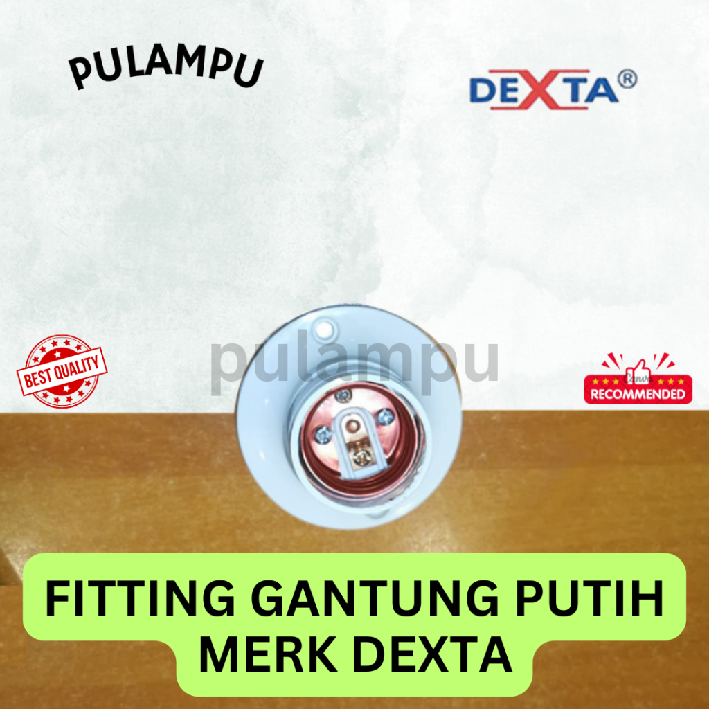 DEXTA Fiting Fitting Lampu Gantung E27 Putih DX-211L - Fiting Lampu Gantung Kuat & Praktis
