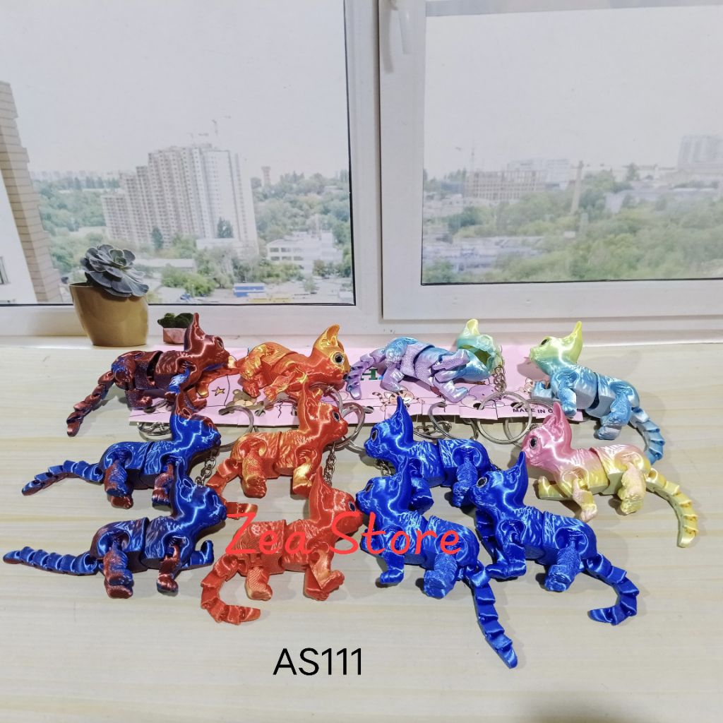 Grosir Gantungan Kunci Mainan 3D Kucing Lucu Warna-Warni Dan Unik Lusinan Isi 12 Pcs