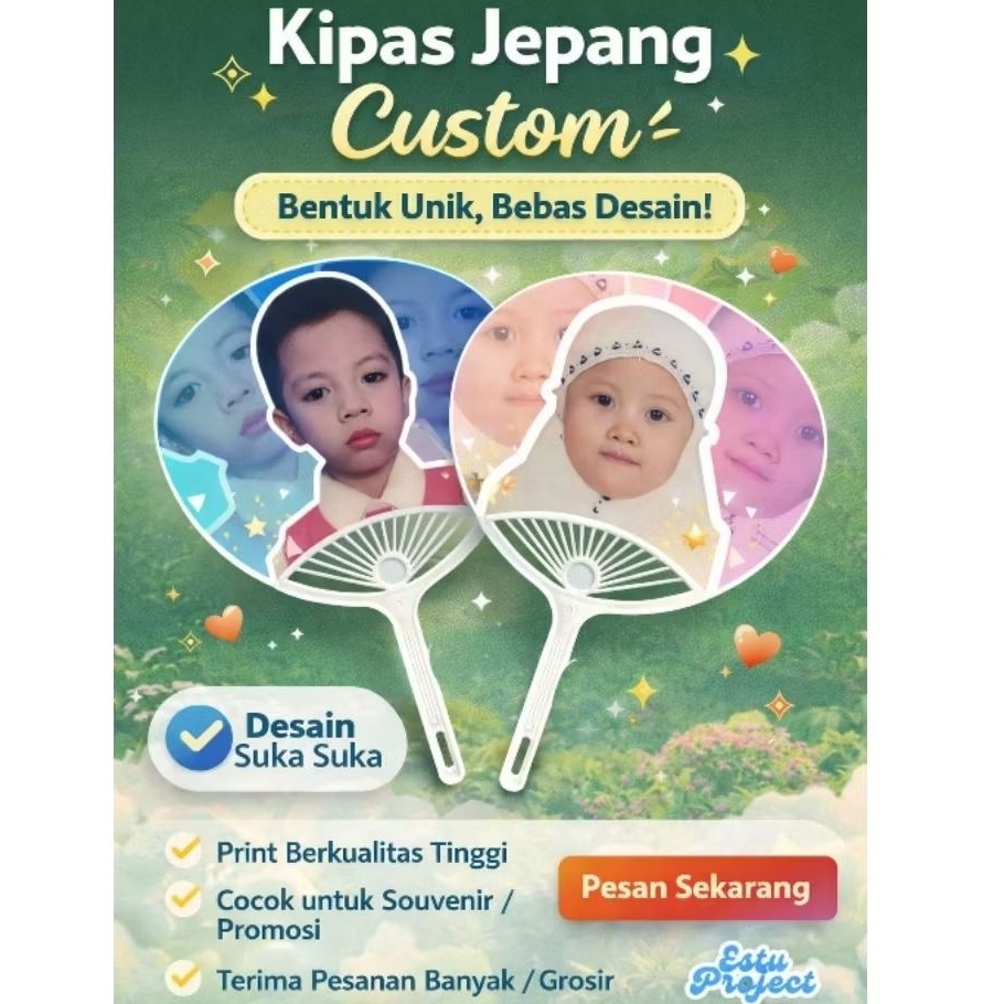 Kipas Custom, Kipas Jepang Custom, Kipas tangan, Souvenir