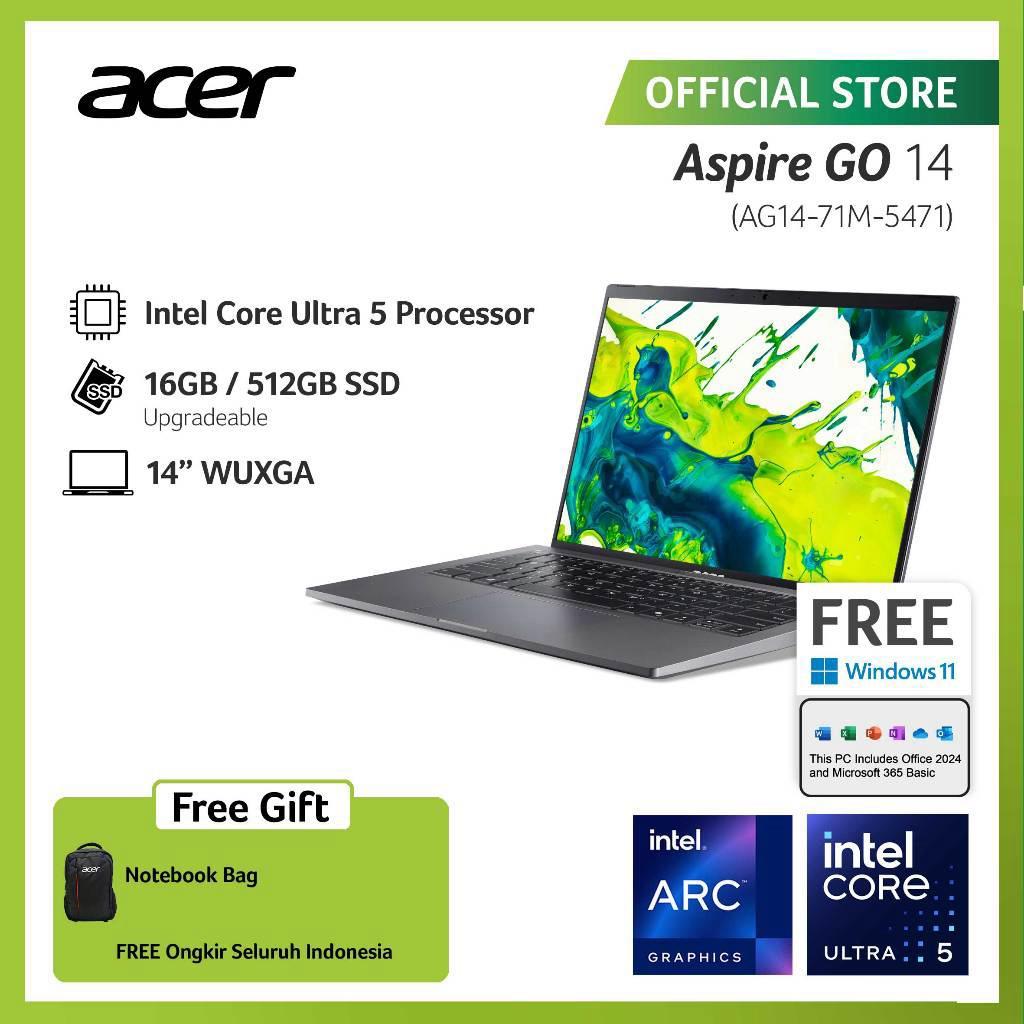 ACER LAPTOP ASPIRE GO 14 AG14-71M-5471 14" WUXGA INTEL CORE ULTRA 5 125H RAM 16GB STORAGE 512GB SSD 