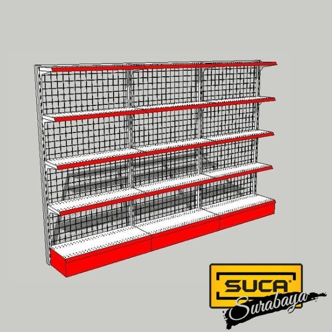 Rak Gondola / Rak Minimarket Wall T.180cm 1 Unit Start 2 unit Connect