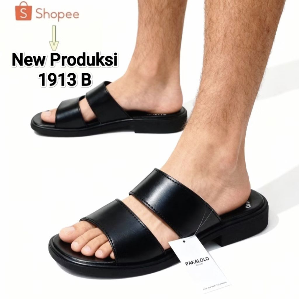 PAKALOLO SANDAL SLIDE PRIA KULIT ASLI 1913 UKURAN 38-43 ORIGINAL