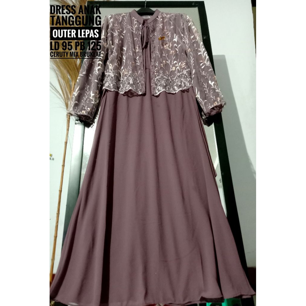 GAMIS ANAK TANGGUNG OUTER LEPAS BURKAT MIX CERUTY