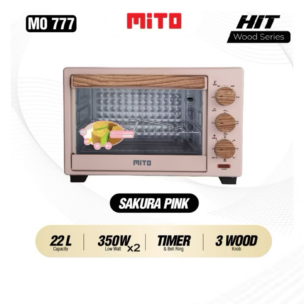 [second] Oven Listrik MITO MO-777 22L Kapasitas Besar, Pengaturan Suhu Presisi