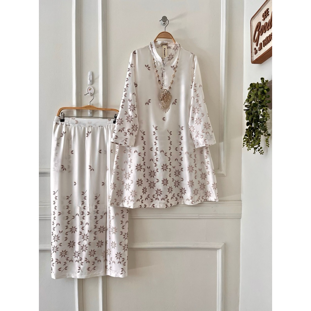 Stelan Rok Armani Silk Bordir / Stelan Baju Kurung Busui / Baju Kurung Melayu Modern / Baju Kurung W