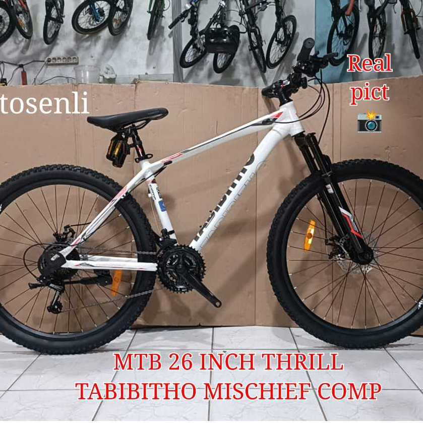 sepeda gunung mtb 26 inch thrill tabibitho mischief comp 21 speed frame alloy sepeda gunung