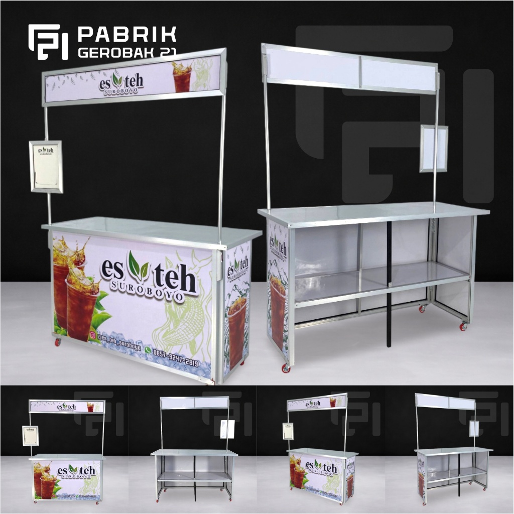 Booth Portable Gerobak Lipat Aluminium Pabrik Gerobak 21