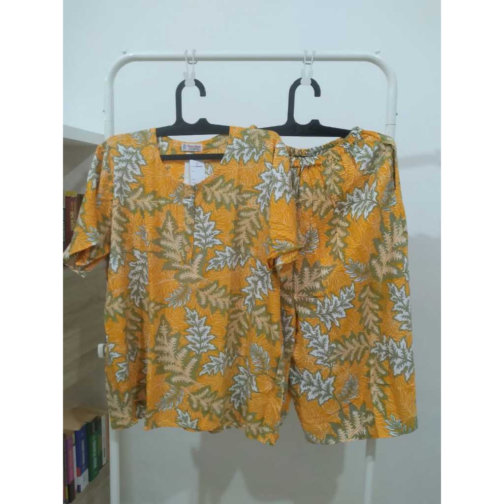 Piyama Baju Tidur Setelan Daster Atas Bawah Batik Danar Hadi Lengan Pendek