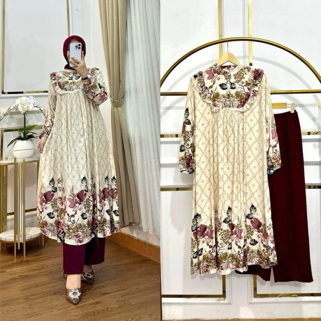 GEISHA SET TUNIK //  setelan tunik wanita terbaru kekinian