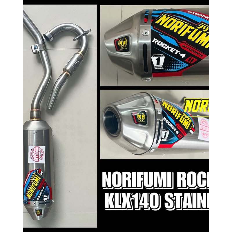 Knalpot Norifumi Rocket 4 Stainless KLX 140 Sale