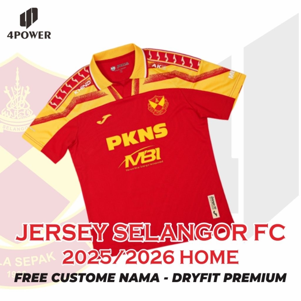 JERSEY SELANGOR FC HOME 2025/2026 TERBARU - BAJU KAOS SELANGOR FC NEW 2026