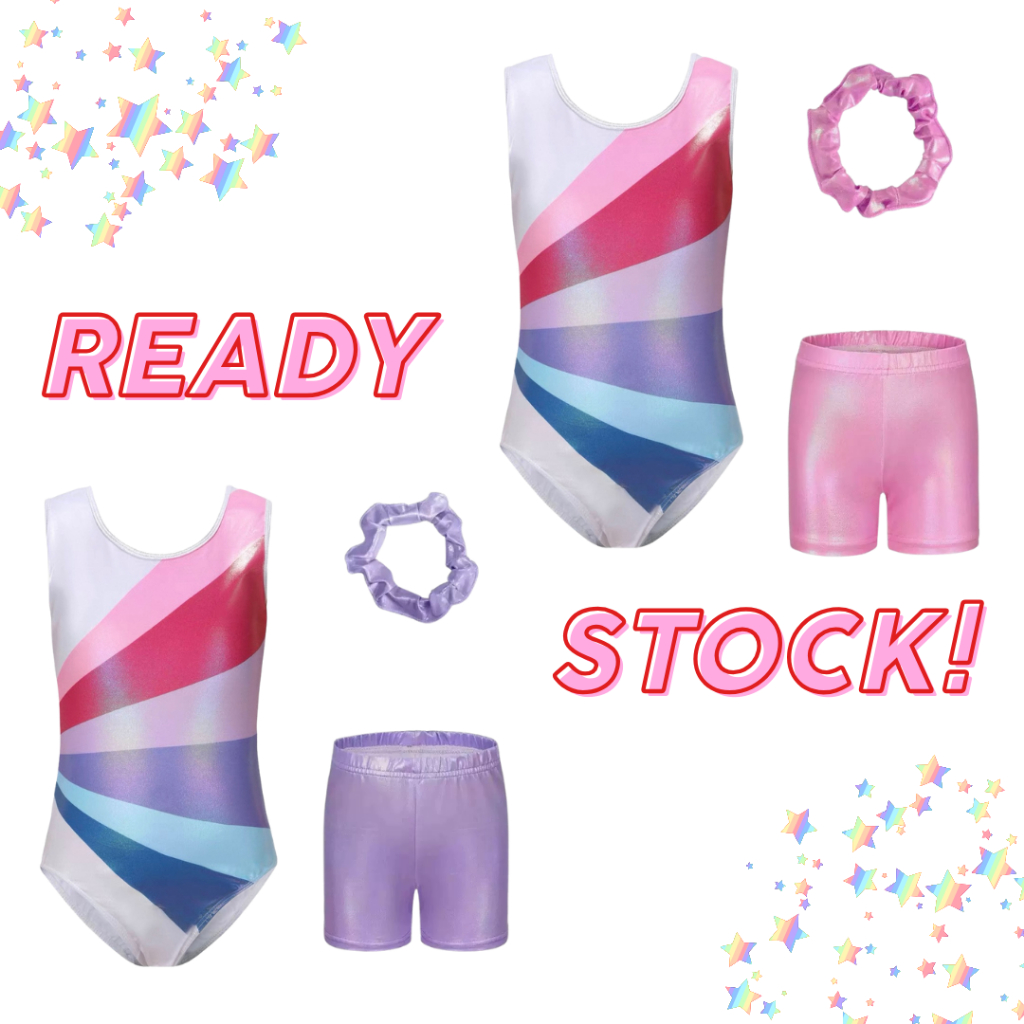 [READY STOCK] Tiny Queens SS-19 Gymnastic Leotard Anak Import/Baju Senam Gymnastic Anak Perempuan/Ki