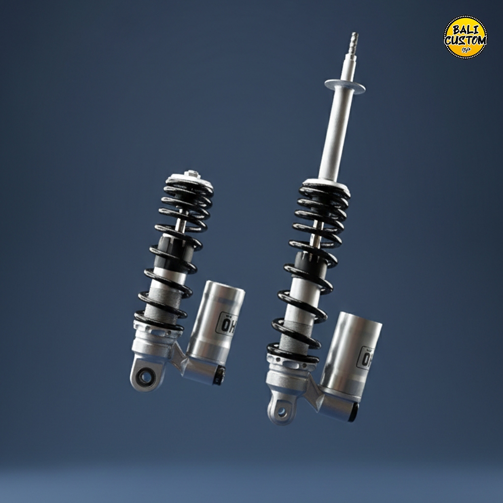 Shock Ohlins Copy Premium Silver Tabung Nyatu Depan Belakang Vespa Matic Sprint,Primavera,Lx,S125