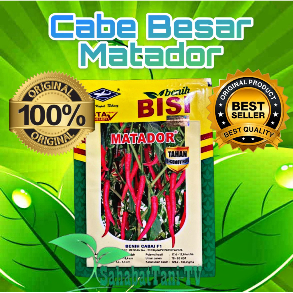 Cabe Besar Matador isi 10 gram Cabe Matador F1 adalah varietas benih cabai besar hibrida yang terken