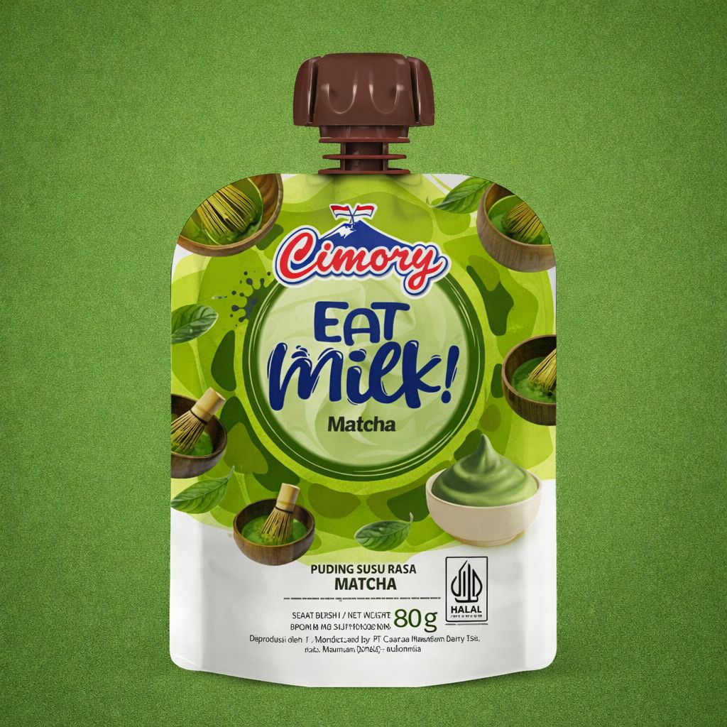Cimory Eat Milk Puding Susu Matcha 80g – Snack Creamy Siap Sedot