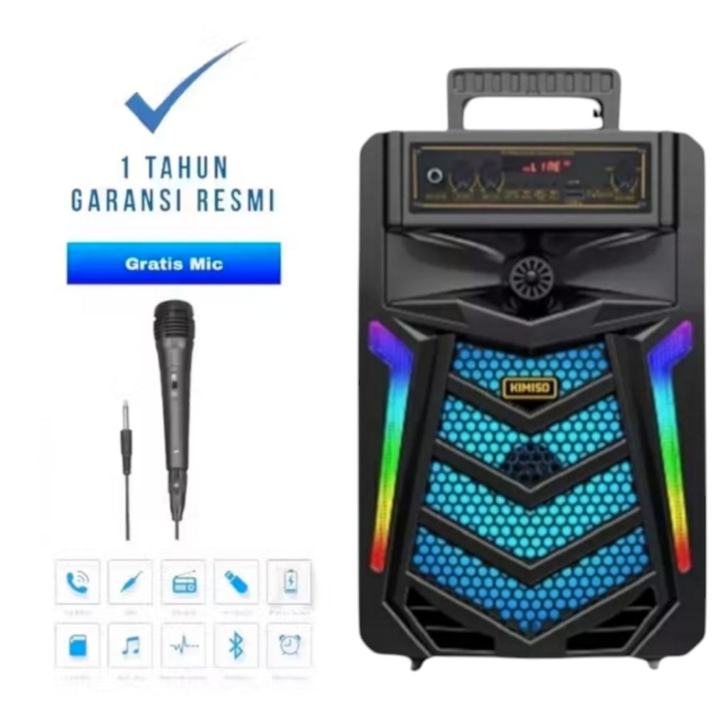 MKC KIMISO Speaker Bluetooth 7801 Mini Portable 6.5 Inch Free Mic