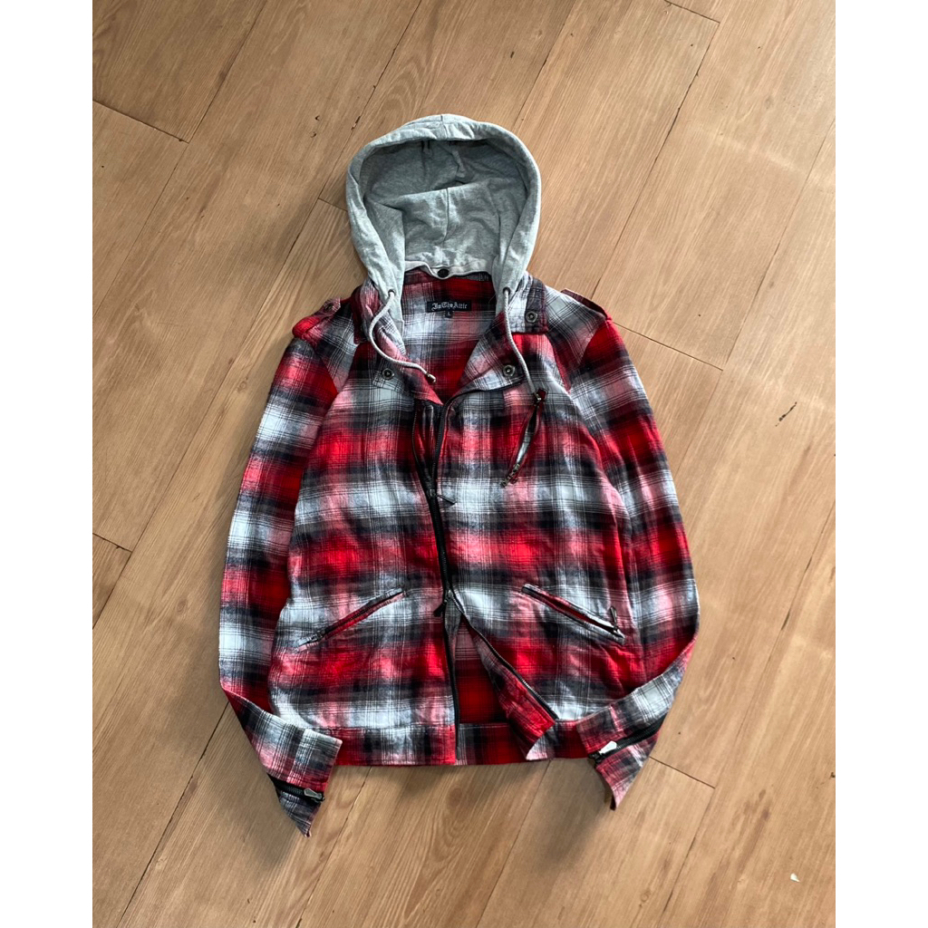 JAPANNESE STYLE IN THE ATTIC PLAID TARTAN HOODED RAMONES STYLE