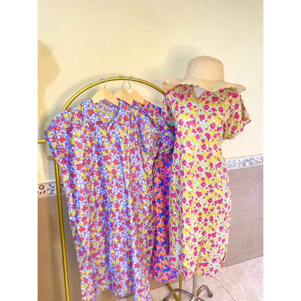 Daster sandang Andini motif bunga besar