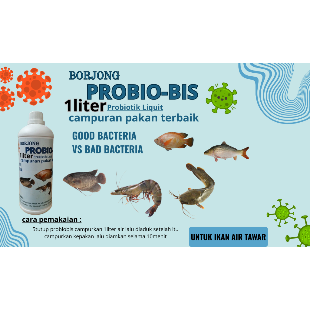 BORJONG PROBIO-BIS/PROBIOTIK LIQUIT CAMPURAN PAKAN IKAN TERBAIK