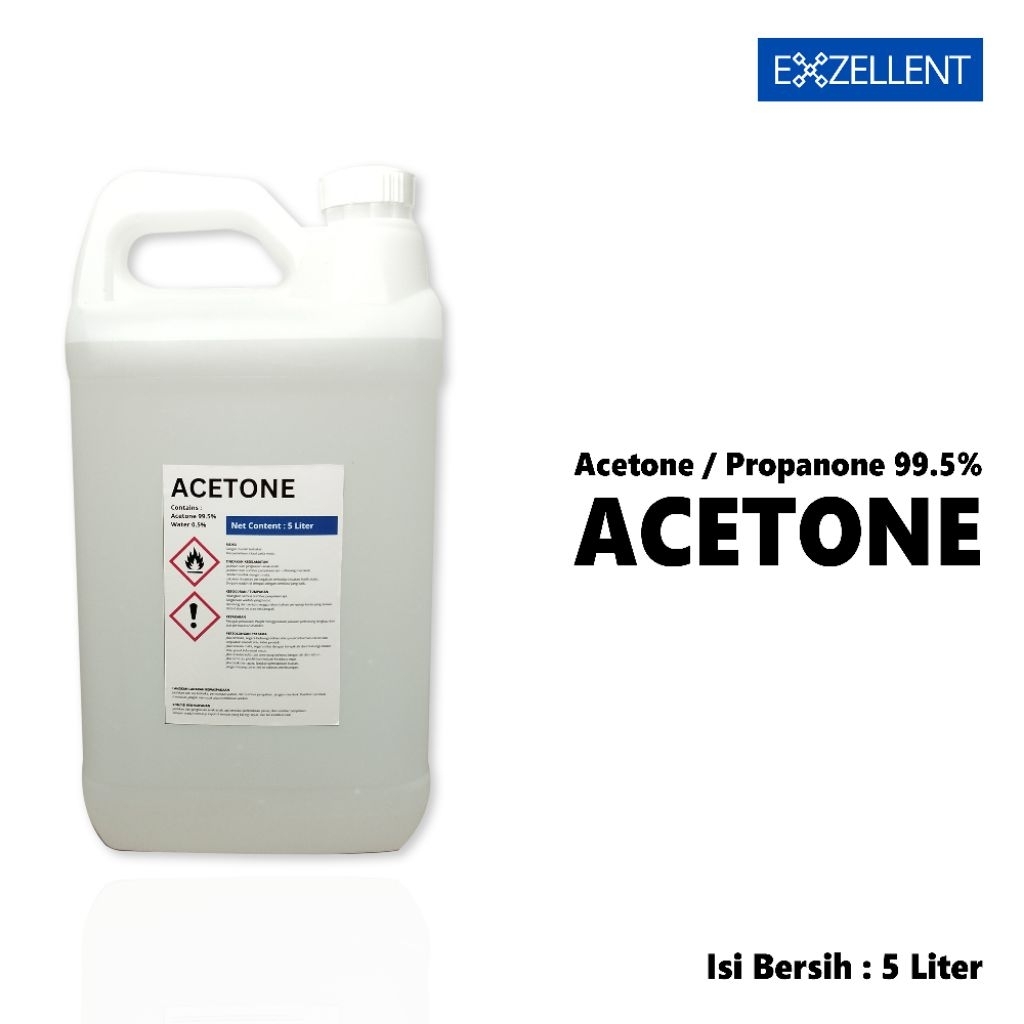 Acetone / Propanone Murni 99,5% 5 Liter – Solvent Industri & Pembersih Lem, Kutek, Cat dan Alat Indu