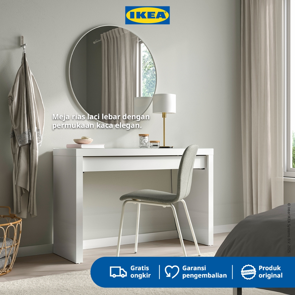 IKEA MALM Meja Rias Minimalis Putih 120x41 cm