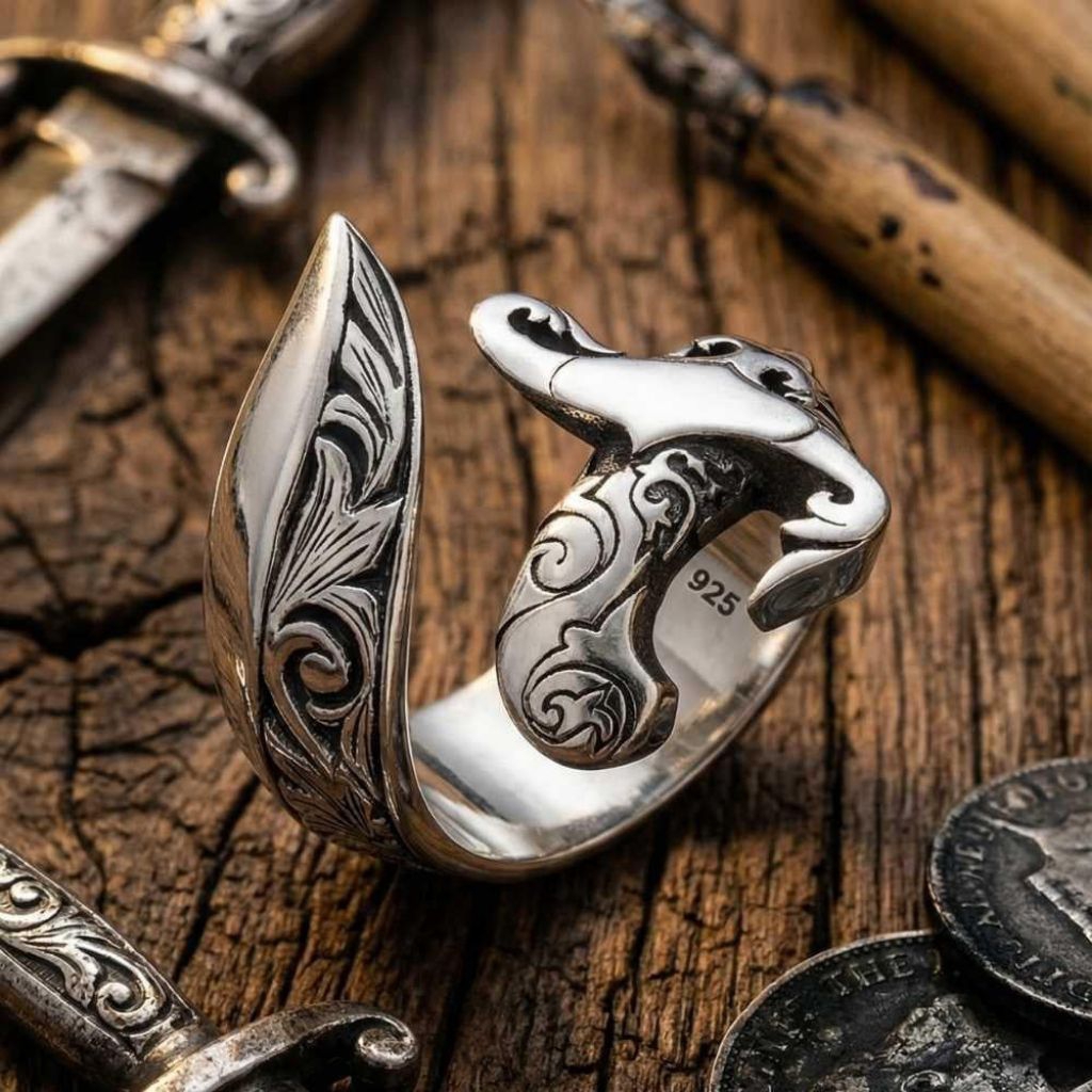Cincin Perak Osmanli / Cincin Pedang Ottoman Utsmani Turki Silver 925