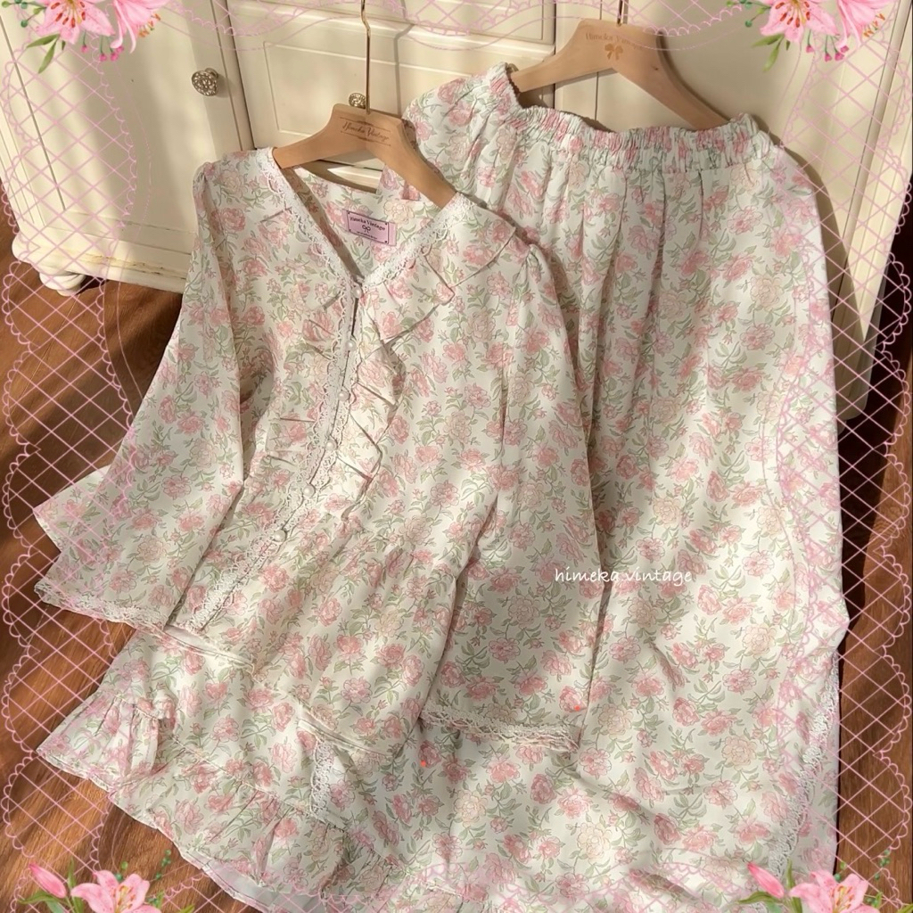 Himeka Vintage Elena One Set One Set Lebaran (Special Pattern) - Raya set - Blouse and Skirt -