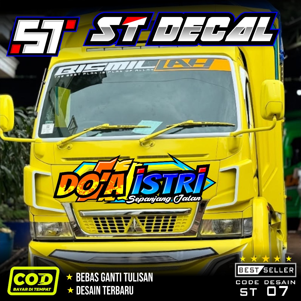 Stiker Depan Truk Sticker Kabin Truk Canter/Elf/Giga/Dutro/Dyna Sticker Variasi Mobil Truk Bisa Requ