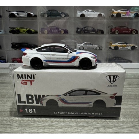 Mini GT 161 LB Works BMW M4 White with M Stripe