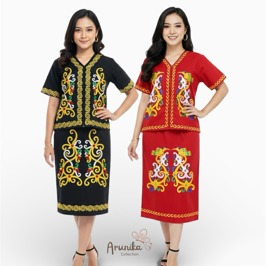 Baju Adat Dayak Kalimantan Wanita Bordir oneset