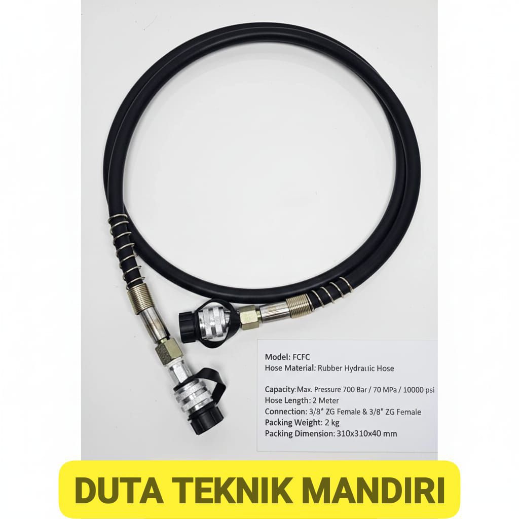 Hydraulic Hose Black 3/8" 700Bar 70MPa 10000psi 2M 2 Coupler Female Hydraulic Hose Black FCFC BARTON