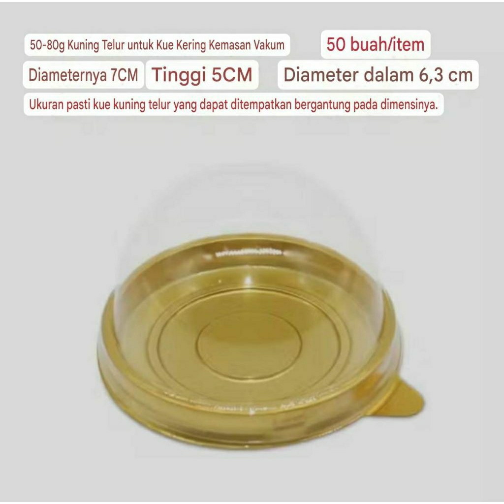 RD (50buah) Mika Kue Bulan Bulat Tutup Plastik Mika Puding Kue