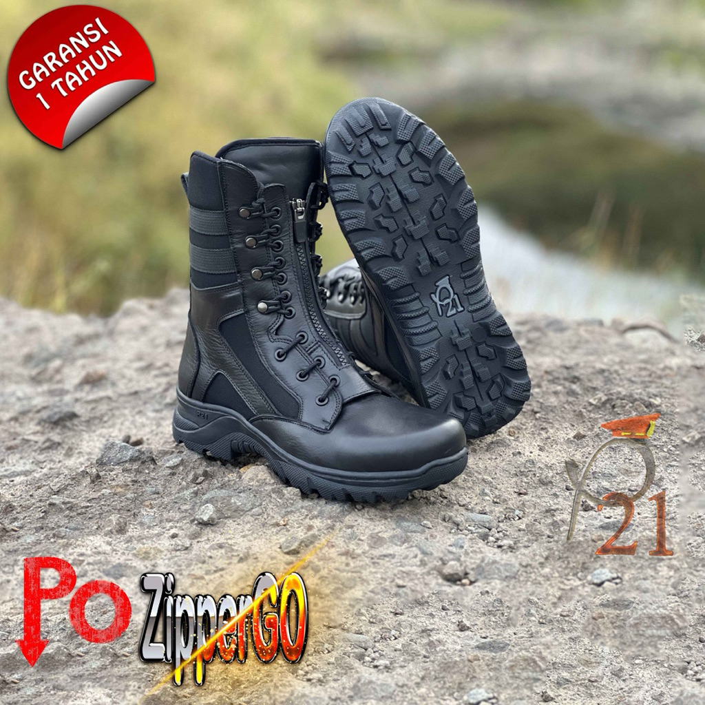 Sepatu P21-Sepatu Pdl Zipper Go/Sepatu Pdl Polisi/Sepatu Pdl