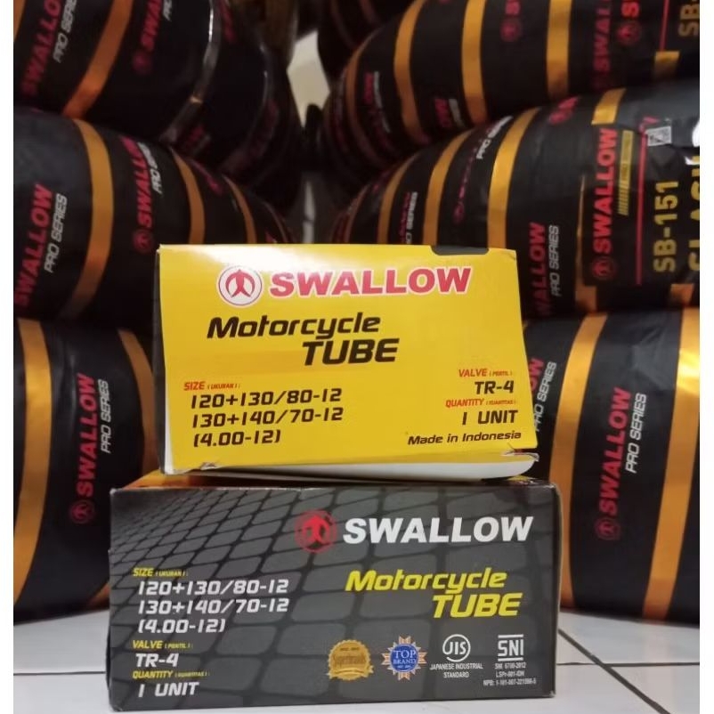 Ban Dalam SWALLOW 120+130-140/70-12 (400-12) Cop Lurus