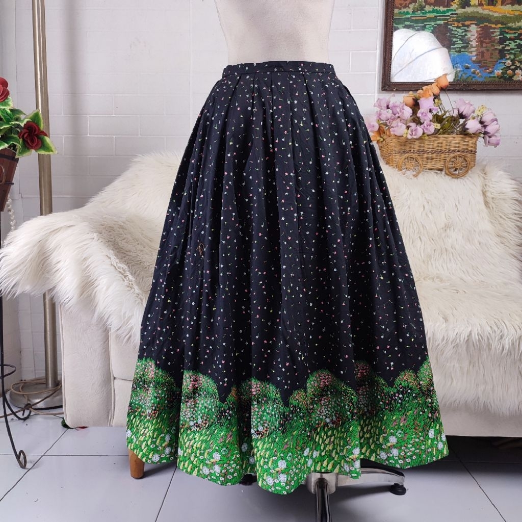 rok panjang maxi skirt rok katun rok panjang katun rok motif rok hitam motif