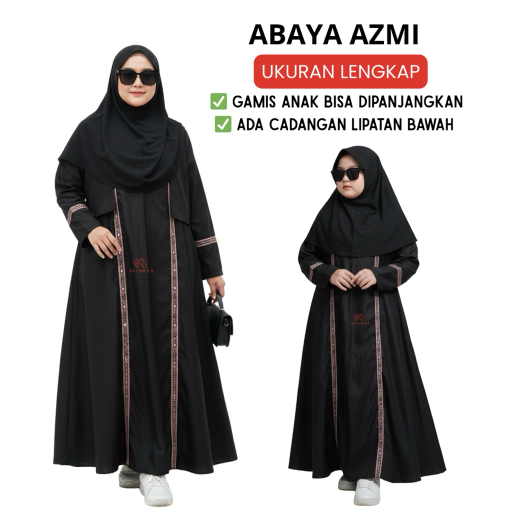 AVISIENA - GAMIS ABAYA AZMI BUMIL BUSUI UKURAN ANAK REMAJA DEWASA JUMBO KATUN TOYOBO & TWILL