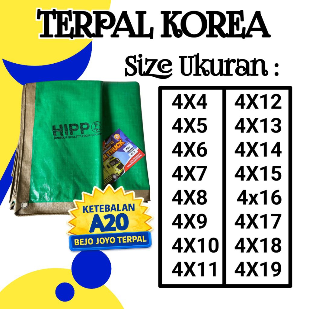 Terpal A20 ijo gool TERPAL KOREA  premium original impor korea Berkuwalitas Premium awet & tahan lam