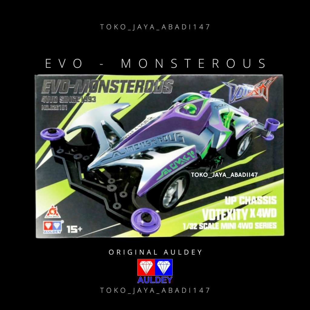 Mini 4wd Non Tamiya - Auldey x 4wd Team Of Dream UP Chassis Series Evo Monsterous / EVO MONSTEROUS A
